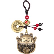 Brass Lucky Cat Lucky Cat Keychain, Lucky Cat Statue Lucky Charm Lucky Tassel