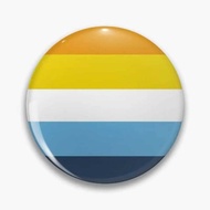 Orange and blue aroace flag Pin Buttons Brooches Jewelry Accessory Customize Brooch Fashion Lapel