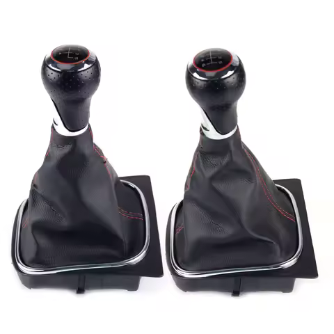 CITALL 5/6 Speed Manual Gear Lever Stick Shift Knob With Gaiter Boot Cover Fit For VW Golf 5 MK5 R32