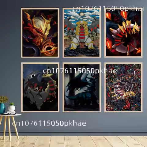 Pokemon Giratina Anime Figures Poster Canvas Painting Anime Wall Art Prints Living Room Decor Poster