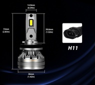 Đèn LED Pha Cos Ô Tô Xe Hơi Siêu Sáng Cao Cấp NovSight N37 22000LM 6500K Chân Cắm H1 H3 H4 H7 H11 90