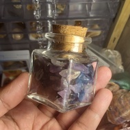 Amethyst Stone In A Glass Jar Special Edition Worth Collecting Bottle Size 6.5×4.4×4.4 Cm.
