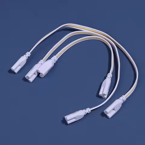 5Pcs Flexiable Double End 3Pin LED Tube Connector Cable Wire T4 T5 T8 Extension Cord For Integrated 