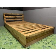 เตียงไม้พาเลท 3.5 ฟุต ไม้ช่องระแนง สไตล์มินิมอล(ค่าจัดส่งทักแชทจ้า)