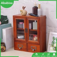 [Ababixa] Storage Cabinet Desk Organizer Cupboard Showcase Rustic Key Box Holder Cabinet Shelf Wooden Display Rack for Home Living Room