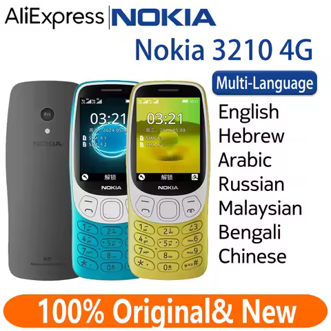 Original Nokia 3210 4G Feature Phone Dual SIM 2.4" Type-C Port Bluetooth 5.0 FM Radio 1450mAh Better