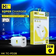 BATOK HK D28 PD 20W Qualcomm 3.0 3A travel adapter hk Original