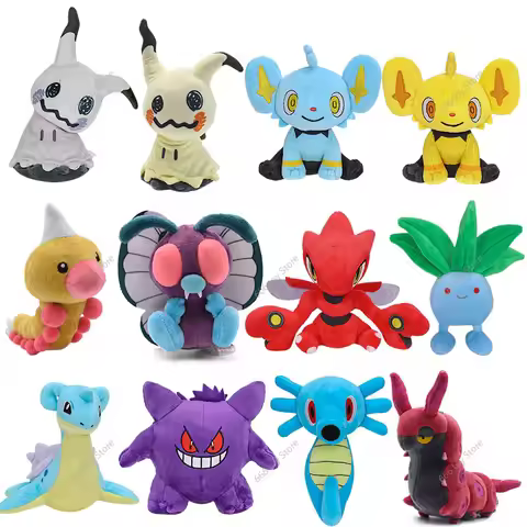 19 Styles Pokemon Plush Mimikyu Shinx Weedle Butterfree Scolipede Geodude Lapras Horsea Gengar Stuff