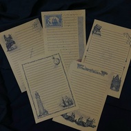Set of 5 lovely A5 size vintage retro kraft letter paper to send love words to friends and lovers