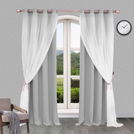 1Pc Winter Lace Double-Layer Trendy Blackout Curtains Suitable for Bedroom Balcony and Rental Apartm