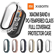 Xiao mi Mi Band 8 Full Coverage Hard PC Casing With Glass Xiao mi Band 8 Case Screen Protector xiao 