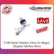 Corva Motor Kepala Tiub Motosikal V100 Tayar Motorcycle Tubeless Tyre Valve Stem L-Shape (Tube Head)