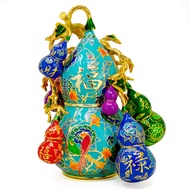 Feng Shui 9 Prosperity Wu Lou Luck & Wealth Amulet Abundance Home Statue Hu Lu Gourd Decoration