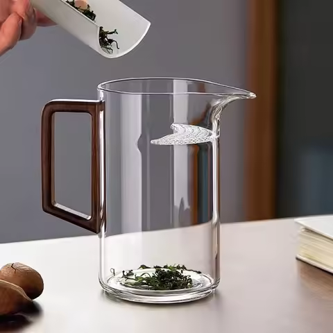 GIANXI Chinese Teacup Tea Water Separation Teapot Pyrex Teapot Simple Filter Teacup Household Conven