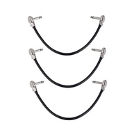 ammoon 30cm/ 12in Guitar Effect Pedal Instrument Patch Cable 1/4" Silver Right-angle Plug Black PVC 