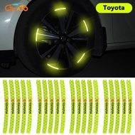 GTIOATO 20PCS Car Wheel Hub Stickers Warning Reflective Luminous Sticker Strips Car Accessories For Toyota Sienta Hiace Vios Corolla Altis Prius Alphard Camry Harrier CHR Yaris Cross Vellfire Rav4