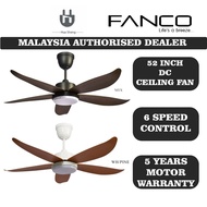 {SINGAPORE BRAND} FANCO MODEL CAMELIA - CAMELIA F855-5 (52") WITH DC Motor AND 5 Blades Ceiling Fan