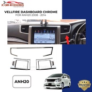 Toyota Vellfire ANH20 Dashboard Chrome Cover Alphard Front Panel Aircond Interior Garnish Accessorie