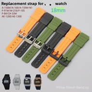 18mm Silicone Watch Band for A168/A158/F91W/W218/AE1200 Student Digital Watch Strap