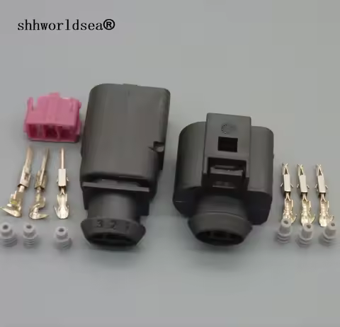 Shhworldsea 3 pin 1J0973803 1J0973703 Female Male 1.5mm Auto Temp Sensor Plug Deflation Valve Plug W