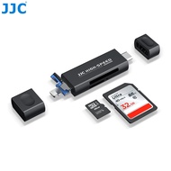 JJC USB 3.0 SD/ MicroSD Memory Card Reader Adapter with USB 2.0 Type-A/ Lightning/ USB 3.0 Type-C Port for iPhone MacBook iPad