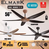 ELMARK SAKI CEILING FAN / KIPAS SILING 56'' REMOTE CONTROL DC MOTOR 5 BLADE