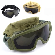 Sunglasses 3 Lenses Military Tactical Shooting Army Airsoft Paintball Windproof Motorcycle Wardgame