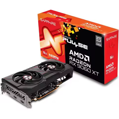 Pulse AMD Radeon RX 9060 XT Gaming OC 16GB GDDR6 RDNA 4 Desktop Graphics Card