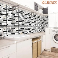 CLEOES Self Adhesive Tiles, Peel and Stick Stone Grain Imitation Brick Kitchen Wall Sticker, Retro 3D PVC Square Cobblestone ​Imitation Brick Living Room