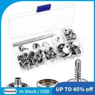 24 Set Boat Canvas Snaps Kit Tool 74 Pcs Stainless Steel Screw Boat Cover Snaps Metal Snaps 3/8 Inch