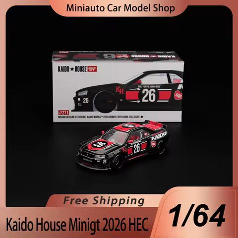 New 1:64 Kaido House Minigt 2026 Hec Skyline Gt-R [R34] Kaid0 Works Alloy Car Model Simulation Alloy