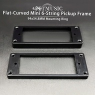 【On Sale】 20pcs Flat-Curved Mini 6 String Humbucker Pickup Frame 94x34.8mm Mounting Ring Height-6 Or 10mm Inner-68.7x28mm Black