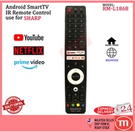 SHARP AQUOS SMART TV ANDROID TV REMOTE CONTROL REPLACEMENT with YOUTUBE / NETFLIX / Prime Video / Br