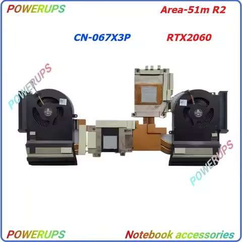 New Original Laptop CPU/GPU Cooler Radiator/Heatsink&Fans For DELL Alienware Area-51m R2 51MR2 RTX20