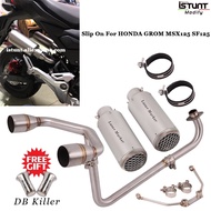 Motorcycle Exhaust Full System Modified Double Hole Escape Moto Muffler 51mm Front Middle Link Pipe For Honda GROM MSX12