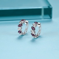 Rio Diamonds Sieed Ruby Diamond Earring 18K White Gold