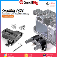 SmallRig 1674 Baseplate Camera Base Plate with Dual 15mm Rod Rail Clamp