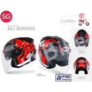PSB Approved NHK GT Ali Adrian Open Face Motorcycle Helmet With Double Visor