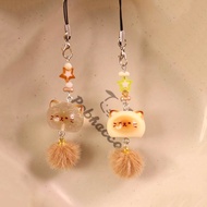 Cute Plush Cat Mobile Phone Chain Sweet Heart Students Bagpack Pendant Accessory