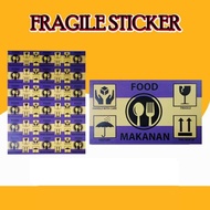 🔥 [BUY 10 + 1 ❗❗❗ ]STIKER FRAGILE MAKANAN / FOOD STICKER FRAGILE