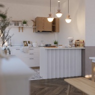 SB Design Square KUCHE ตู้ไอส์แลนด์ ขนาด 120 ซม. รุ่น SO-BA สีลายไม้อ่อน (120x60x85 ซม.)