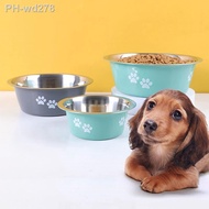 Dog Bowls Non-slip Feeding Bowls Stainless Steel Water Bowls for Small Medium Large Dogs Food Bowl Elevated Raised Pet Feeders