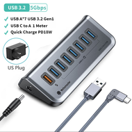Yottamaster 5Gbps USB3.2 Gen1 Type C HUB ชาร์จเร็วPD18วัตต์ USB C ฮับ อะแดปเตอร์ ความเร็วสูงมัลติฟัง