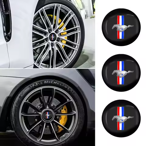4pcs 56mm Car Wheel Hub Center Cap Emblem Stickers For Ford Mustang spoiler Shelby GT 350 500 Cobra 