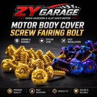 Motor Body Cover Screw Titanium Blue Gold Fairing Bolt Skru M5 M6 Yamaha Y15ZR LC135 NVX155 NMAX 155