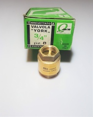YORK  เช็ควาล์วสปริงทองเหลือง ขนาด 3/4 นิ้ว Spring check valve จำนวน 1 ตัว