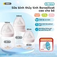 Dr.isla Milk Bottle glass material 80ml 160ml 240ml BPA Free anti-spill design GB61