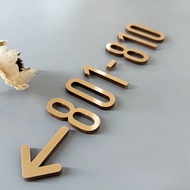 3D4x10cm Customized Unit Number Signage Golden House Number Plate Tea Room Dormitory Apartment Door 