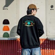 [WTH] BH71 Japanese Style Inner Bristles Keep Warm Loose Image Printing University Kick T American P