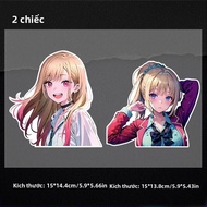 JDM Anime Cô Gái Xinh Đẹp Dán Xe Hơi Đề Can Phản Quang Chống Thấm Nước PVC Xe Máy Thân & Cửa Sổ Viny